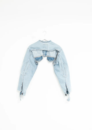 Jean Vintage Cropped Denim Jacket Biker Style Reworked Levis Jacket